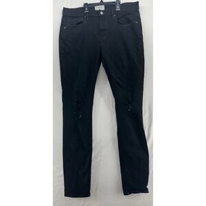 Frame Denim Mens L'Homme Skinny Distressed Black Jeans Size 31